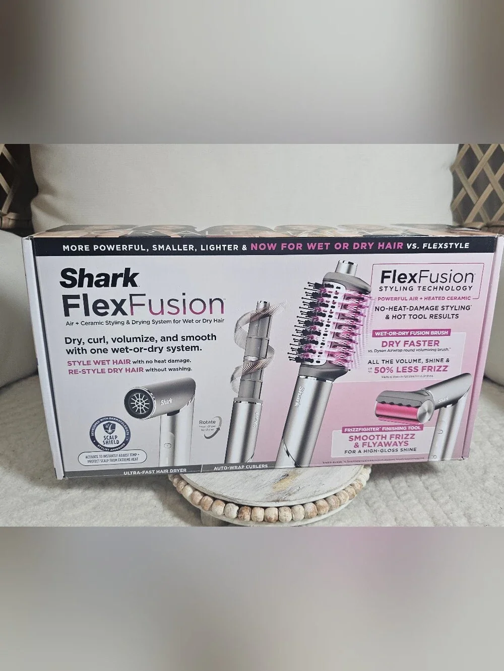 Brand New Shark HD641 FlexFusion Hair Dryer+Fusion Hair Brush Ceramic Air Styler